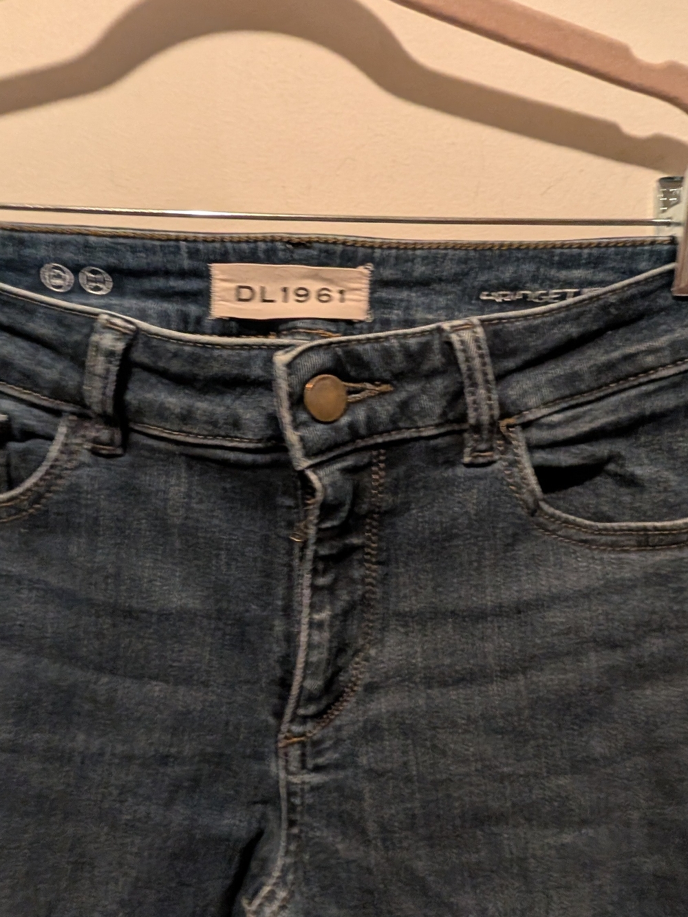 DL1961 Women's Mid-Rise Dark Blue Boot Cut Jeans